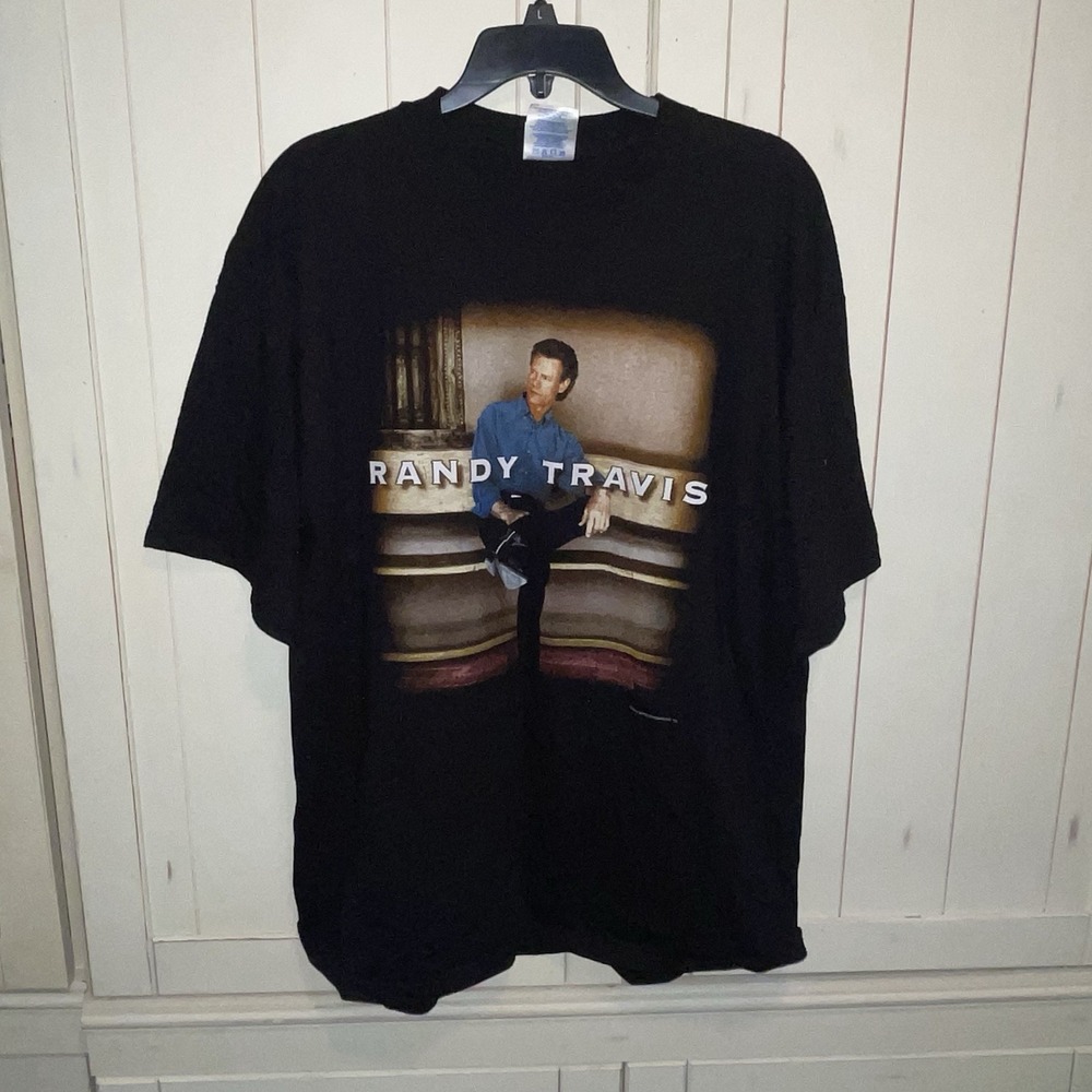 VTG Randy Travis Tour Shirt 2003 M& O Black Concert Shirt Size XL Country Music